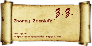 Zboray Zdenkó névjegykártya